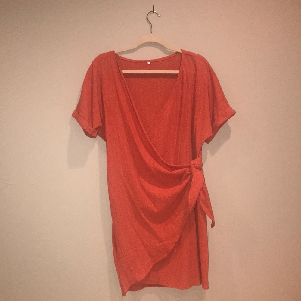 Chiffon mini rap dress.